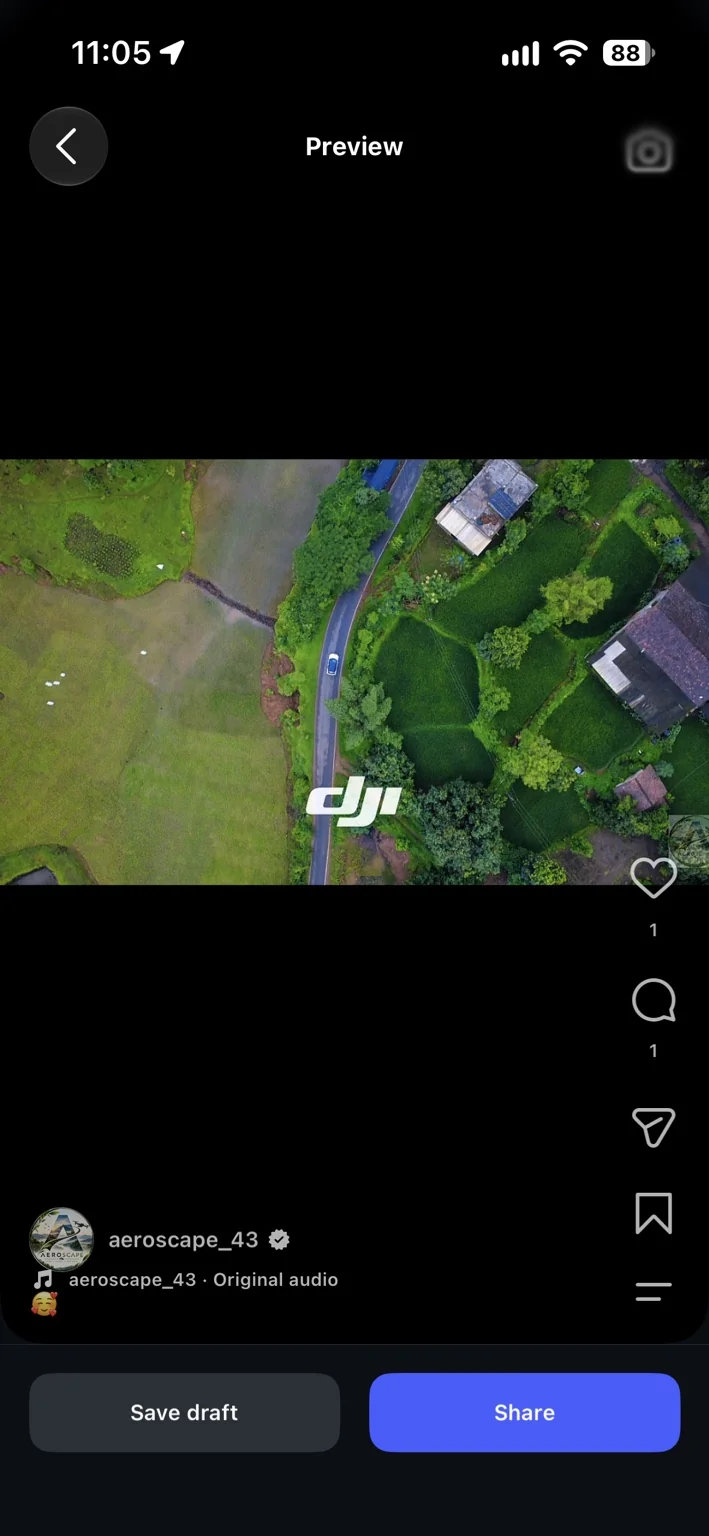 Lush green countryside from above